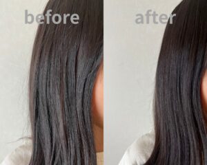 ラブクロム ツキ プレミアムブラックを使用する前後の比較画像です。